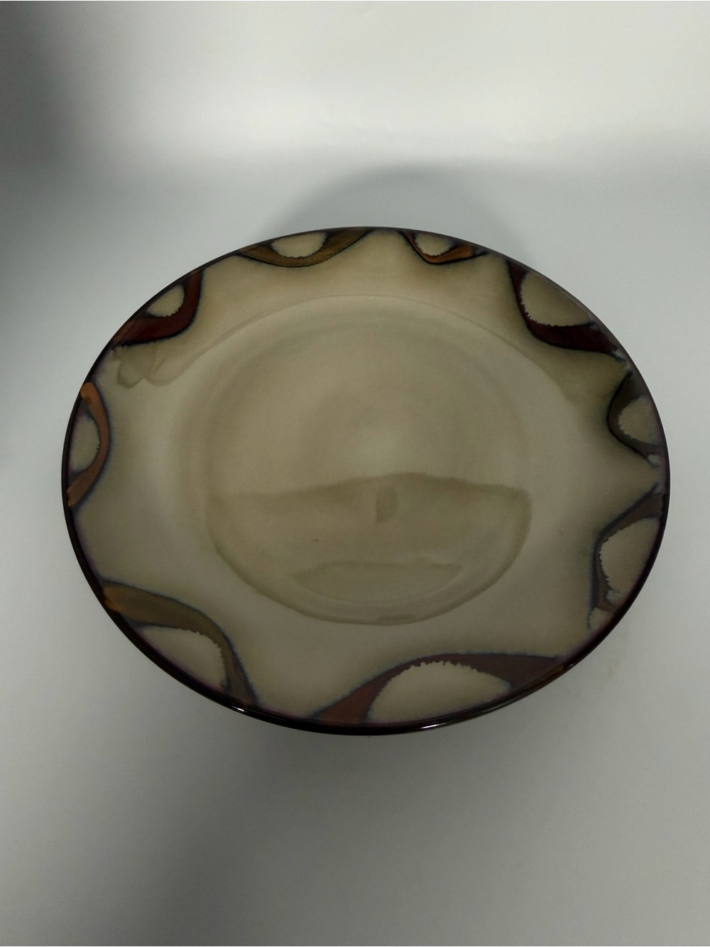 Pier 1 Imports Wave Stoneware Salad Plates 8.5” Set of 4 Brown Beige